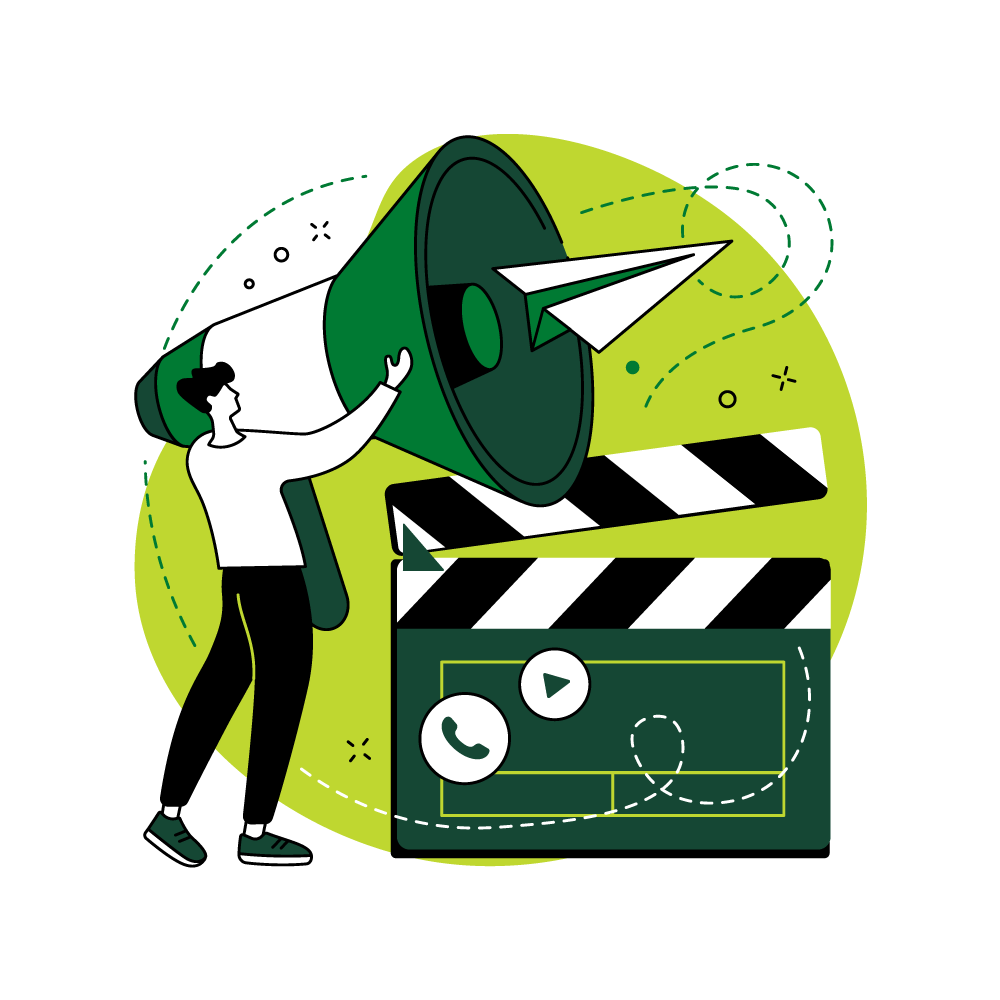 illustration of person holding megaphone
